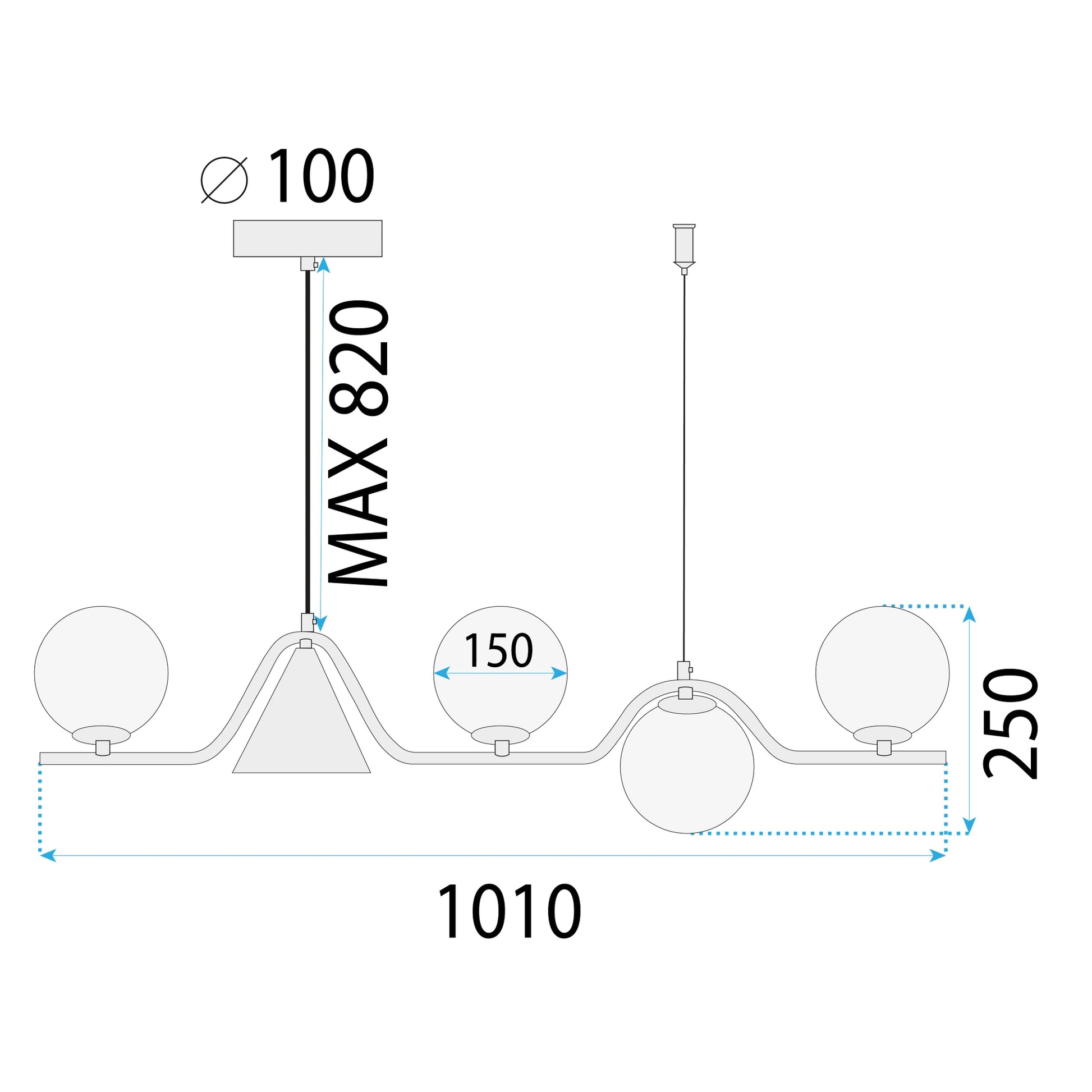 Lampă Suspendată APP1662-5CP Gold  7