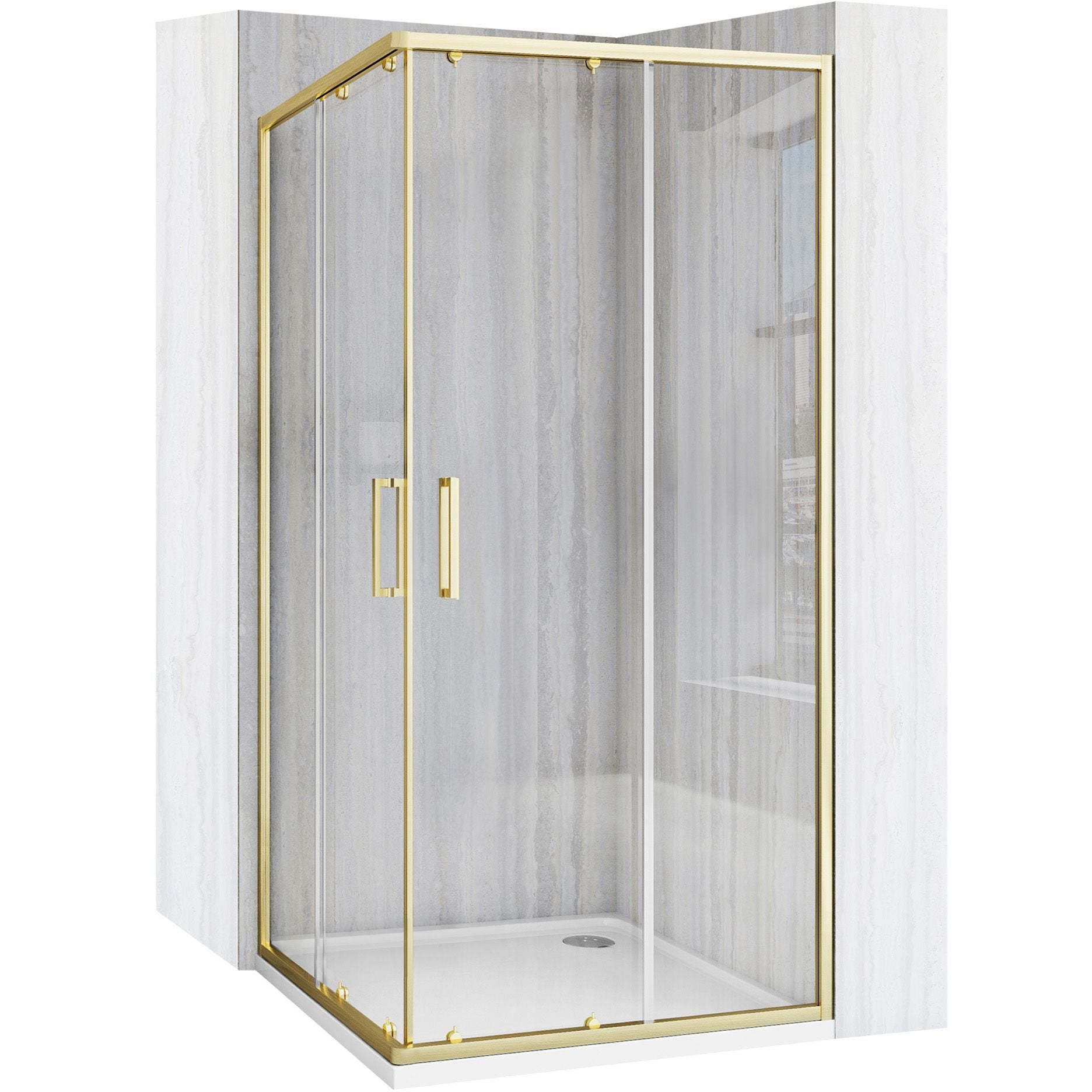 Cabină de duș Rea City 90x90 cm Gold fara cadita 1
