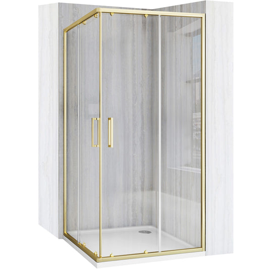 Cabină de duș Rea City 90x90 cm Gold cu cadita Savoy black 1