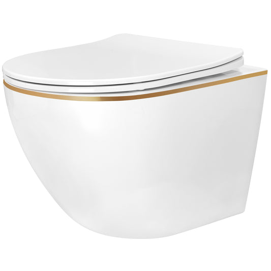 Vas Wc Suspendabil Rea Carlo Mini Tornado Nfq Gold Edge  1