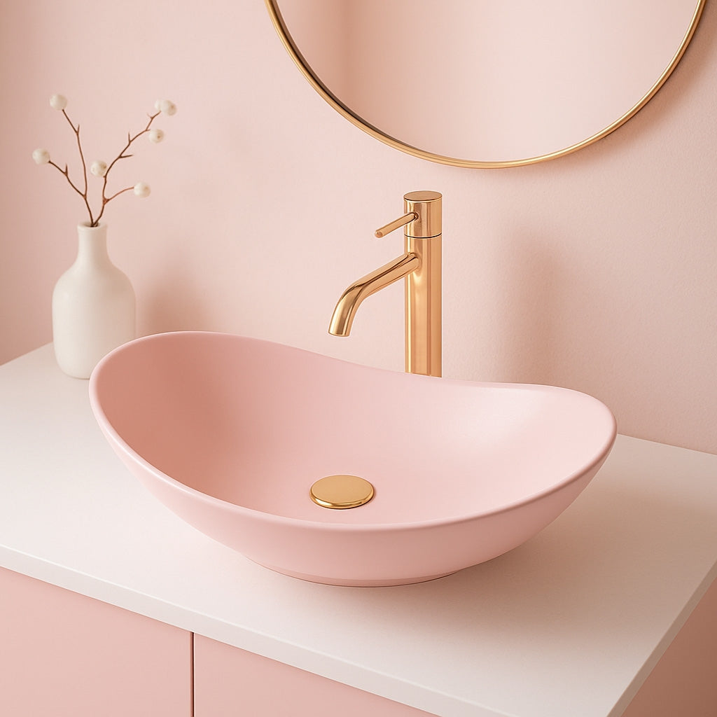 Lavoar Pentru Blat Rea Royal Powder Pink Matt  2