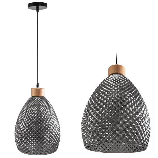 Lampă de tavan din sticlă Chihlimbar Retro Black APP897-1CP  1