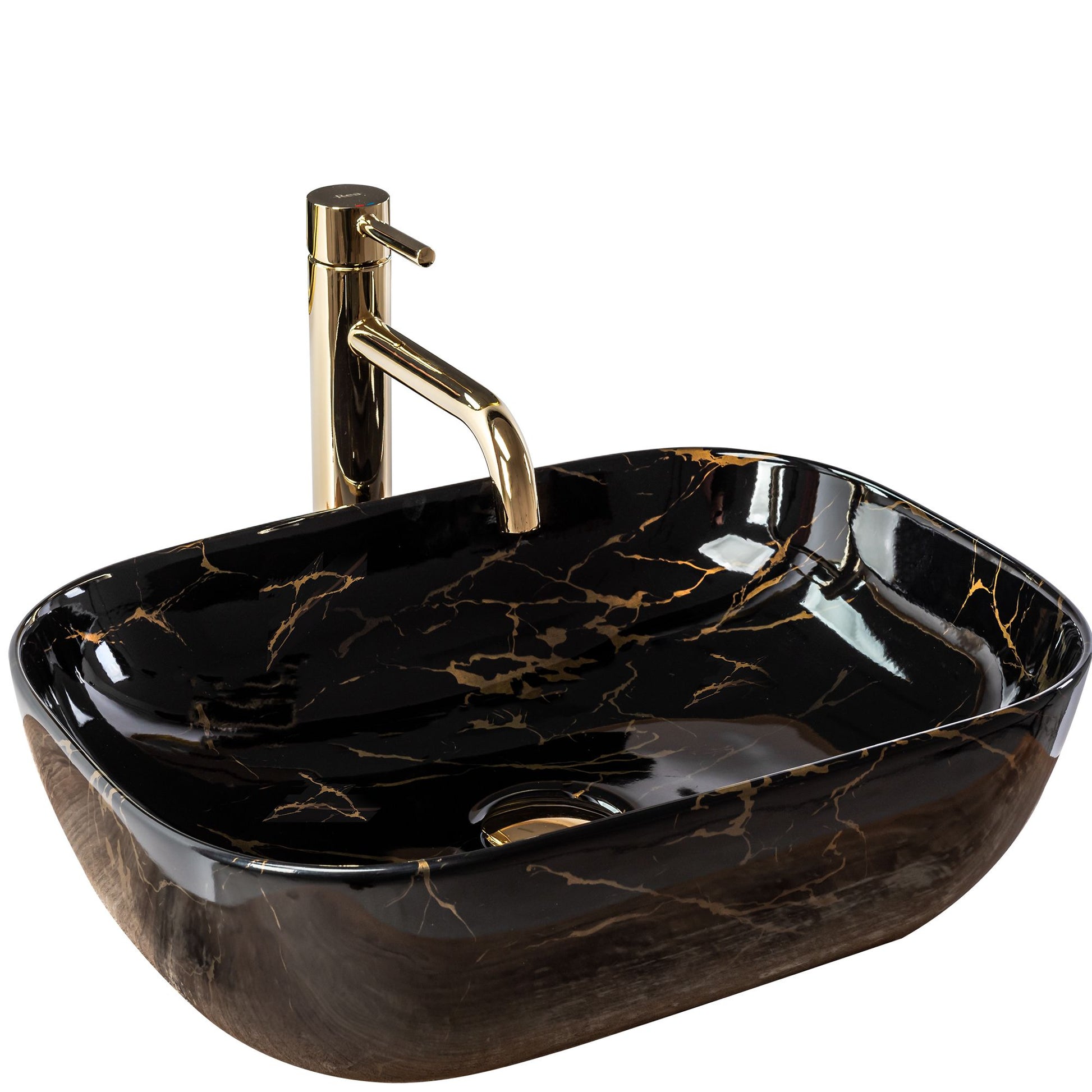 Lavoar pe blat Rea Belinda Black Marble shiny 1