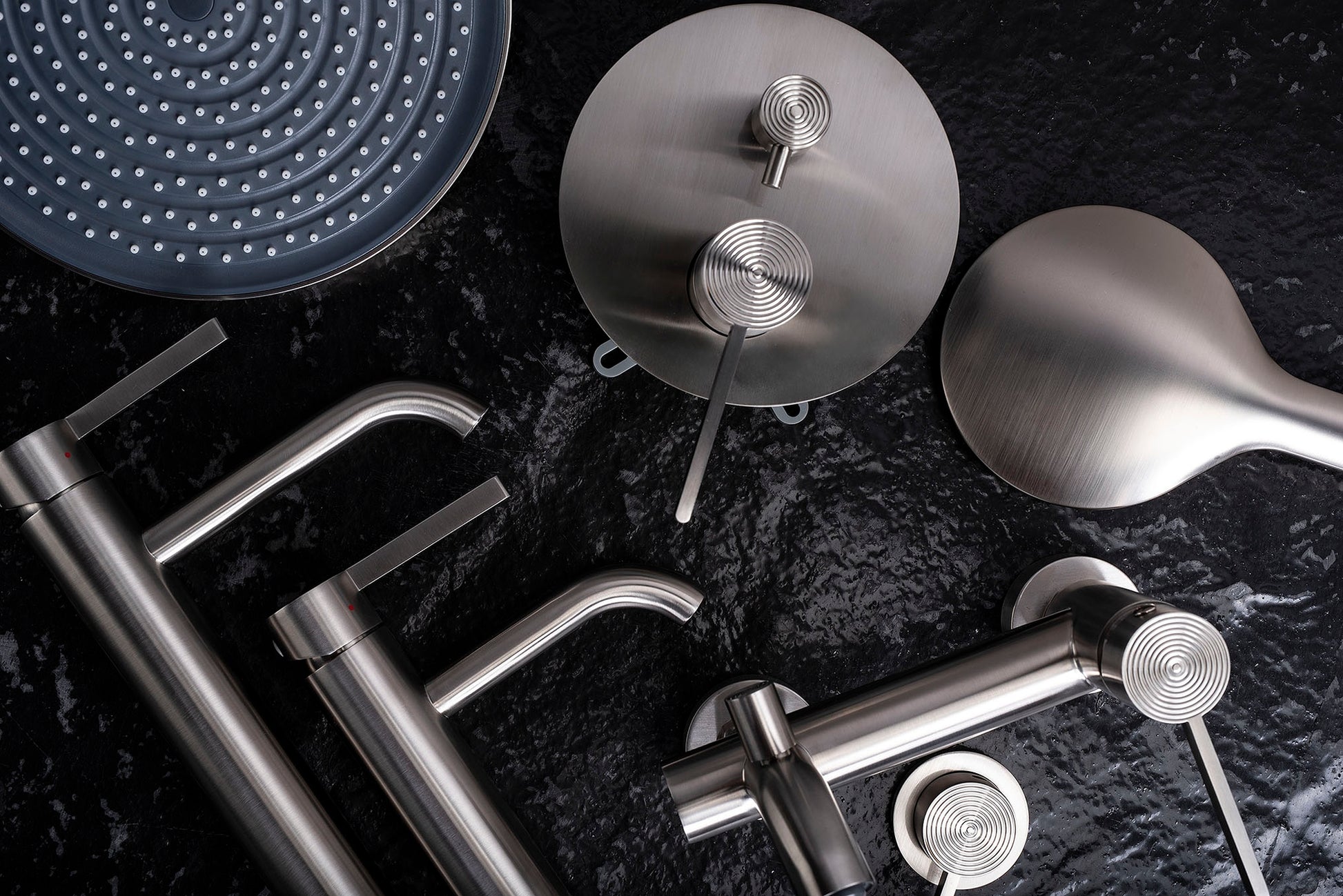 Baterie Pentru Baie Rea Foster Brush Nickel High  4