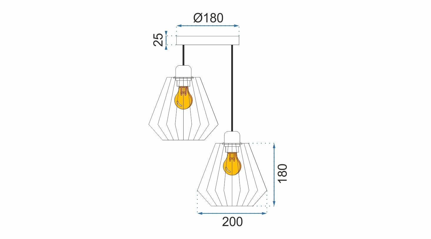 Lampă De Tavan Suspendată Loft Dublu Metalic 392196  6