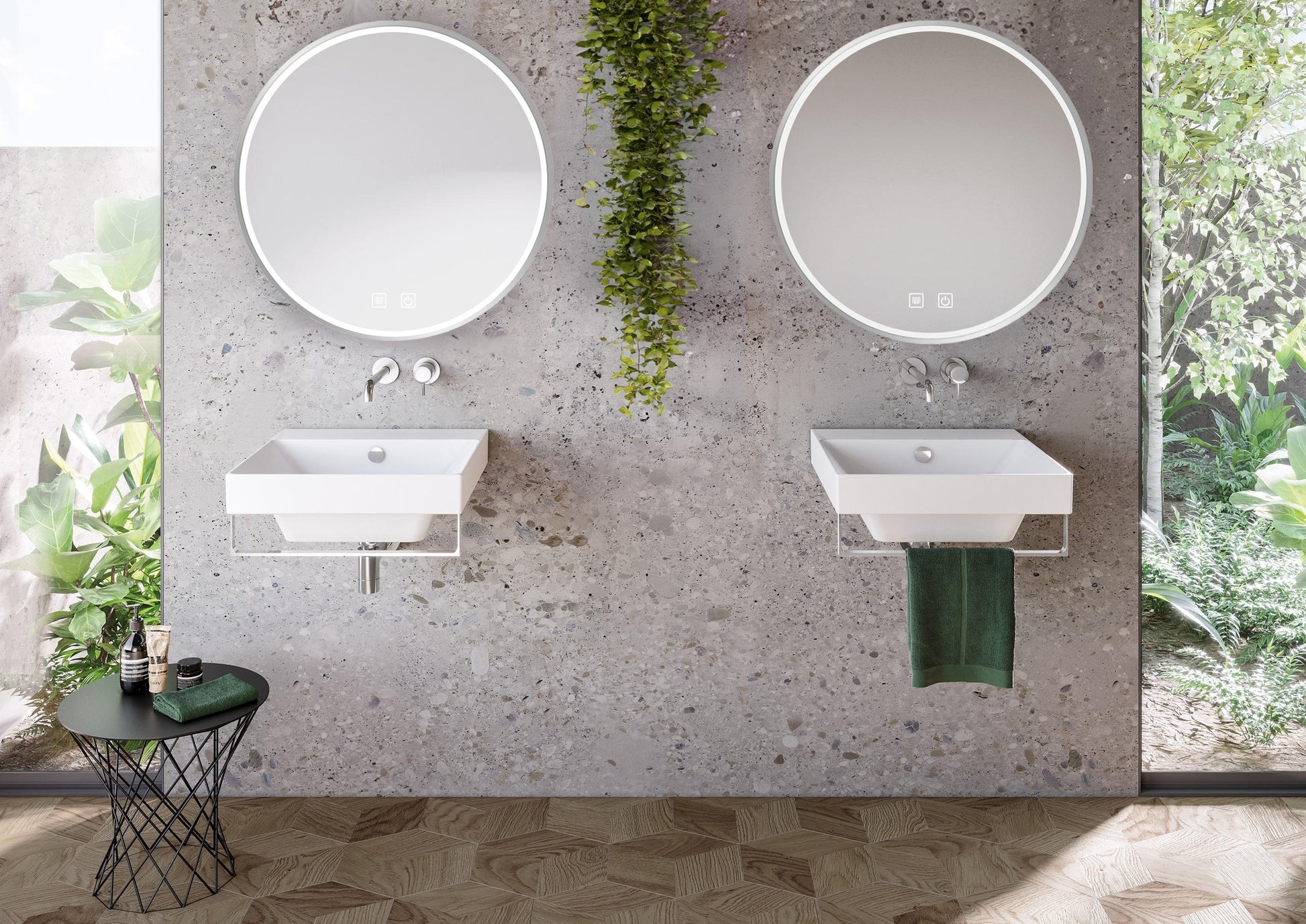 Oglindă LED 60cm MMJ BRUSH SILVER  12
