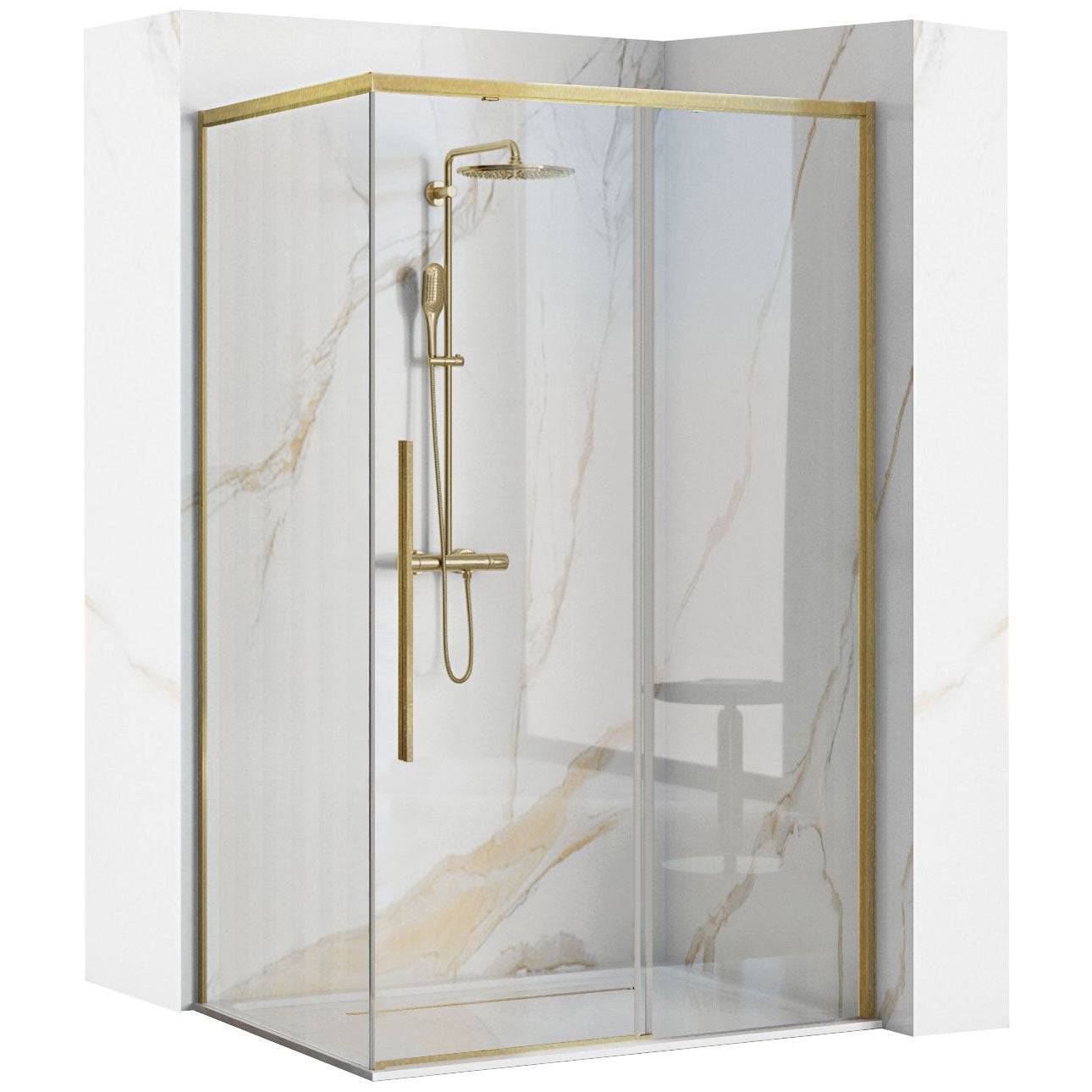 Cabina De Dus Solar Gold Brush 120x90cm  1