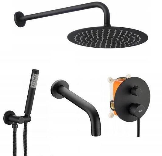 Set de duș și cada incastrabil Rea Lungo Black black + BOX  1