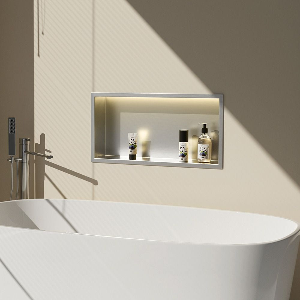 Raft Baie Incastrat Perete Led 30x60 Steel Brush  8