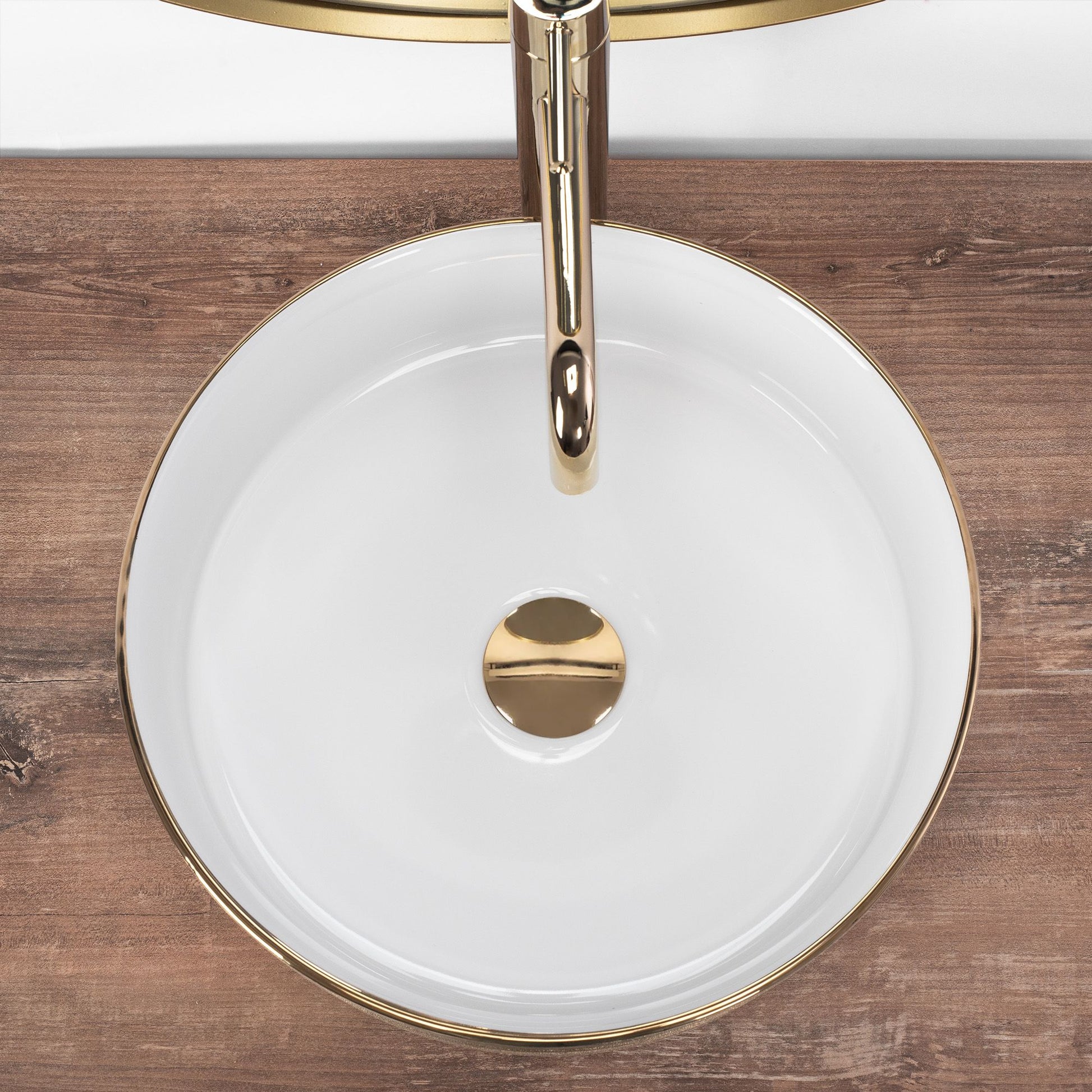 Lavoar pentru blat Rea Sami White Brush Gold 4
