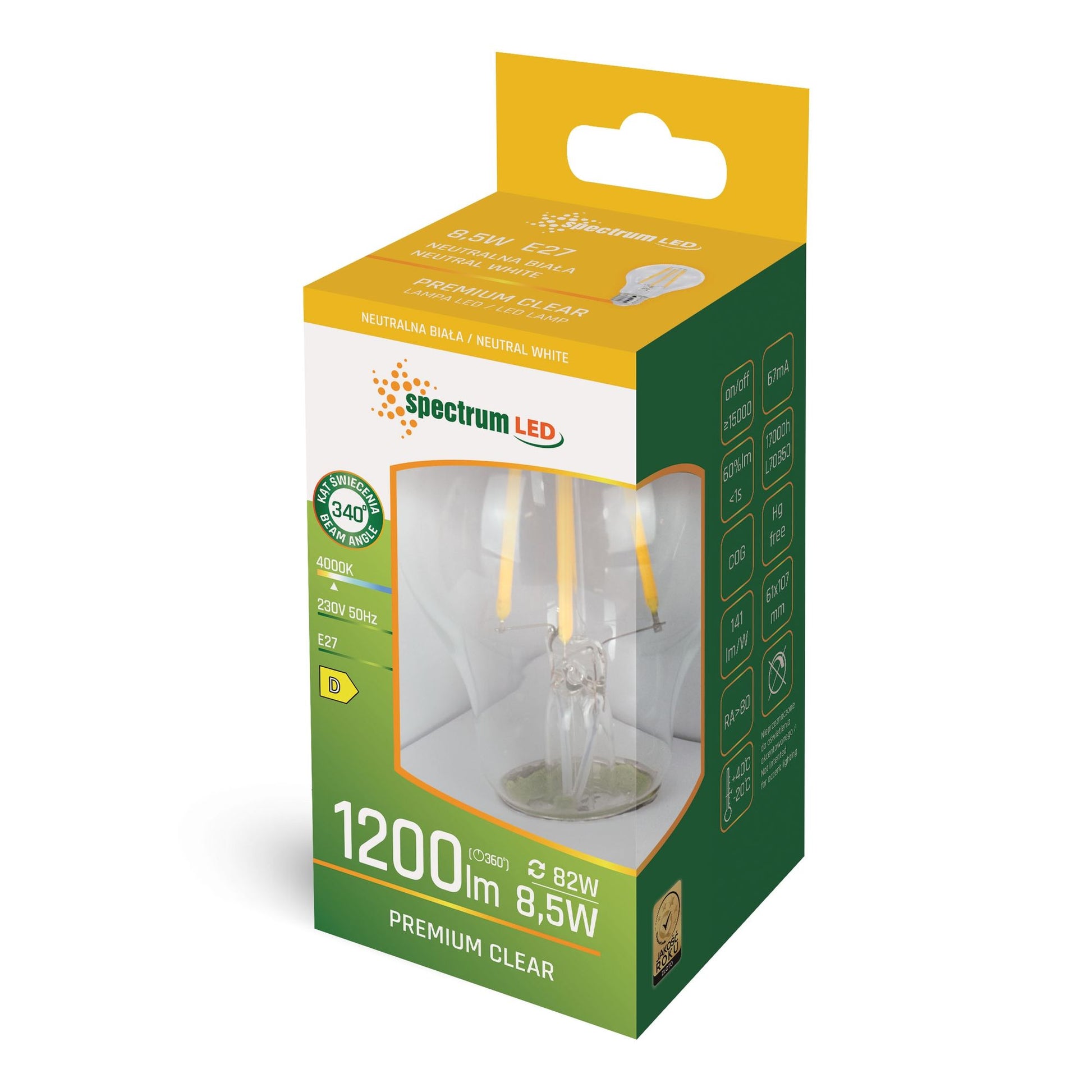 Bec LED GLS E-27  8,5W WOJ+14596  2