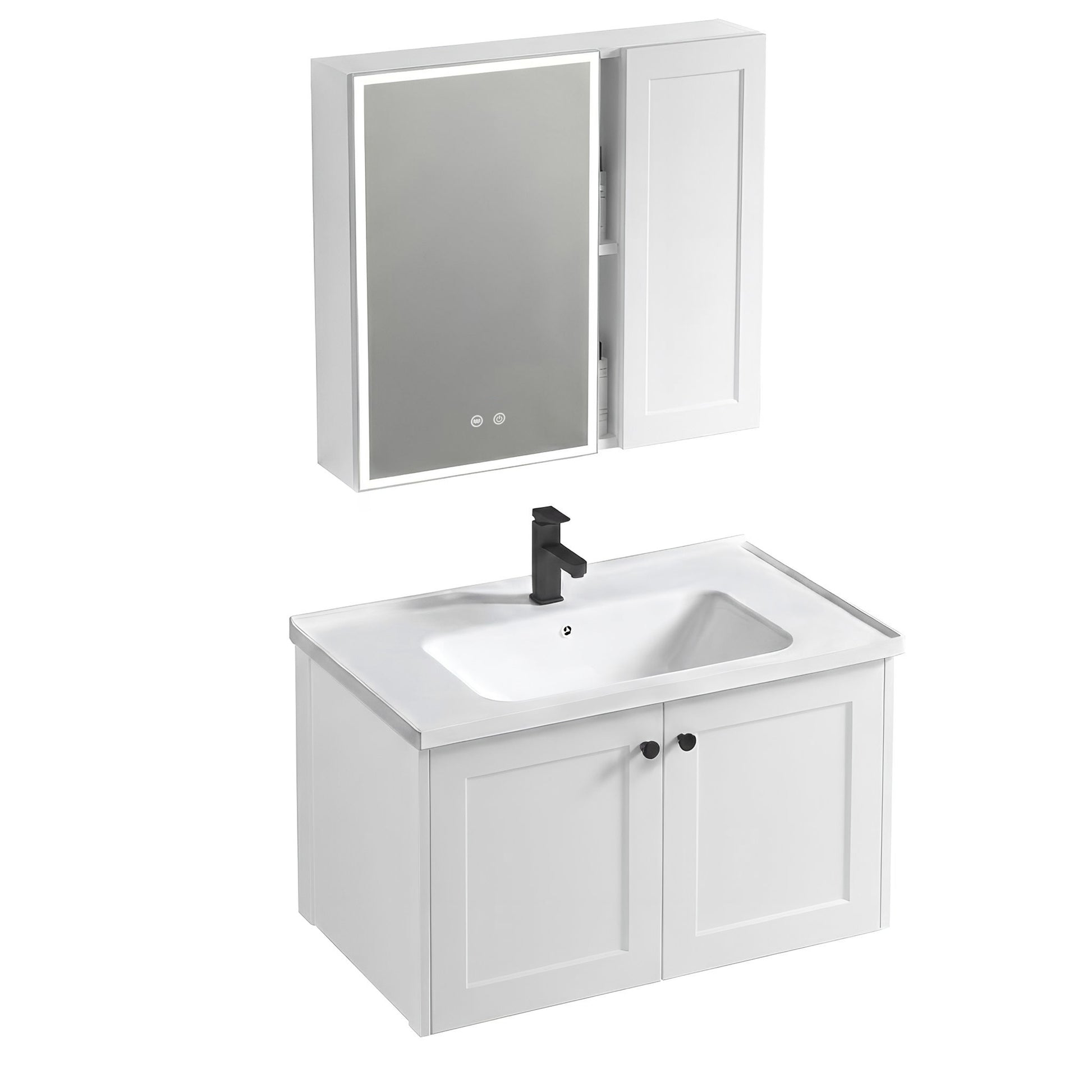 Set mobilier de baie cu lavoar Monti 60cm White  2