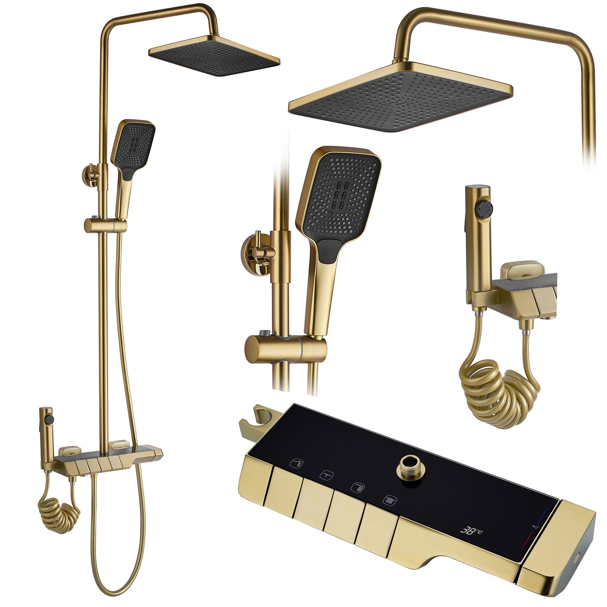 Coloana de dus cu termostat REA ROB Gold Brush  1