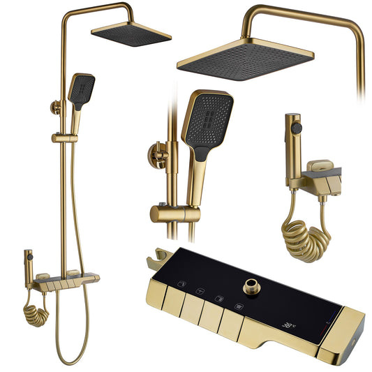 Coloana de dus cu termostat REA ROB Gold Brush  1