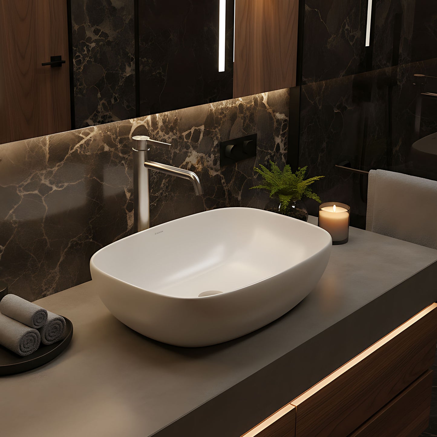 Baterie Pentru Baie Rea Foster Brush Nickel High  10