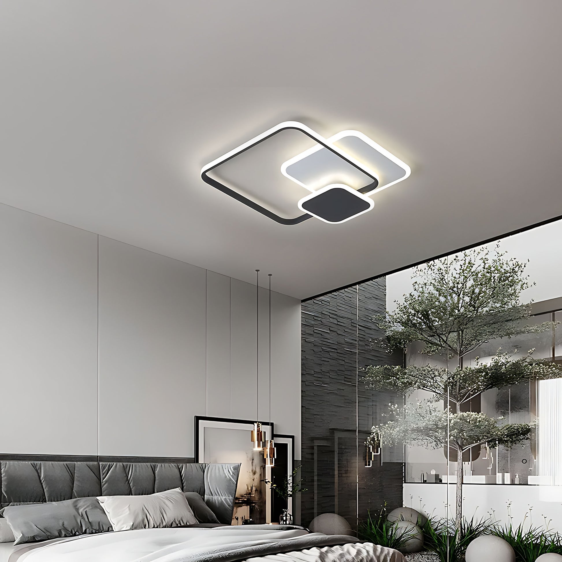 Lampă De Tavan Lhj079-c Black/white Led  7
