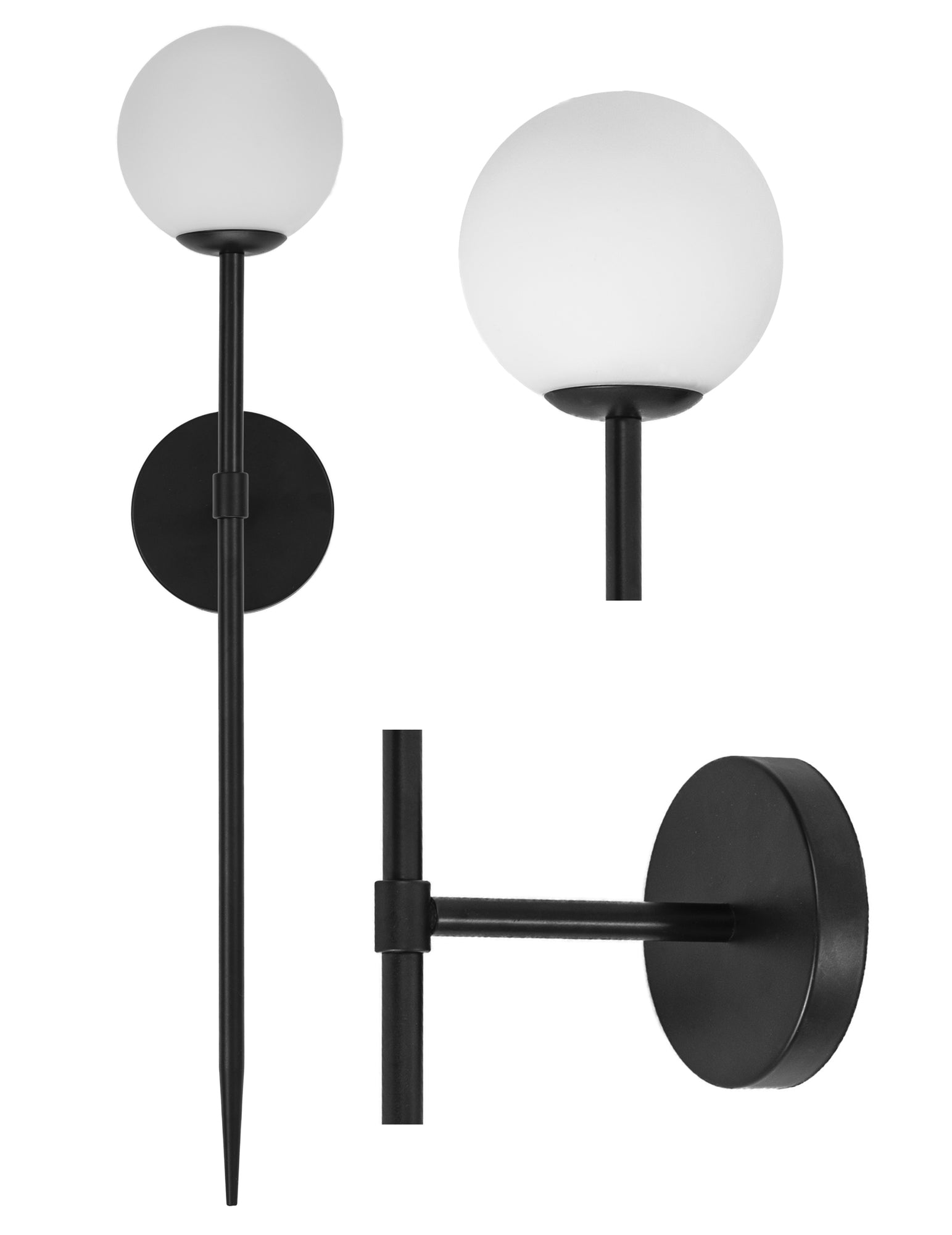 Aplica De Perete Neagra Moderna 52cm APP577-1W  1
