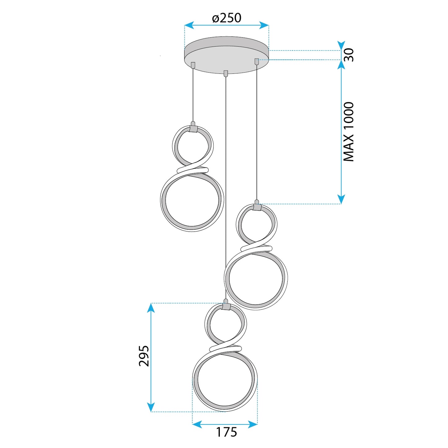 Lampă Suspendată Led G073-3cpr Gold  9