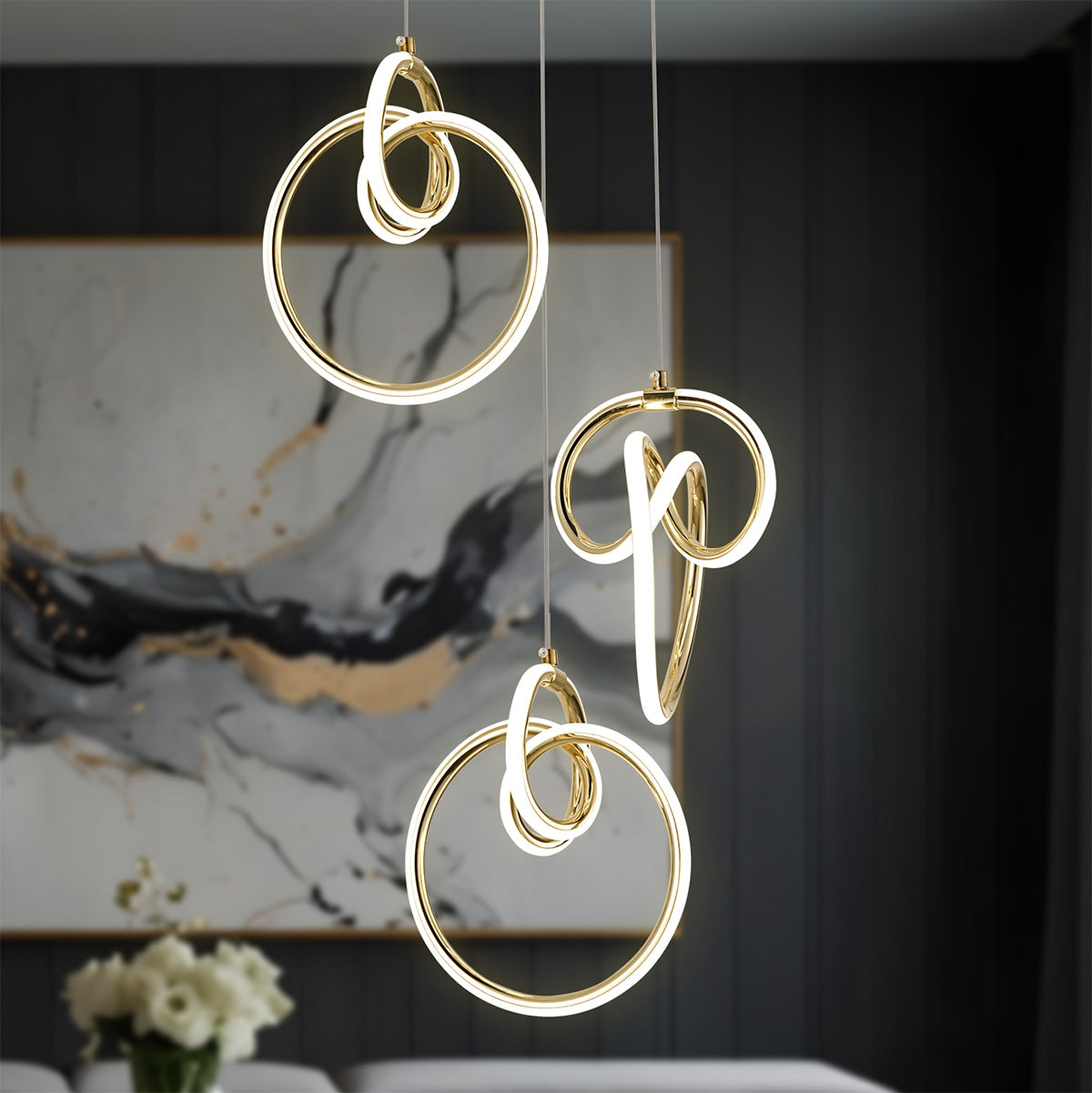 Lampă Suspendată Led G072-3cpr Gold  6