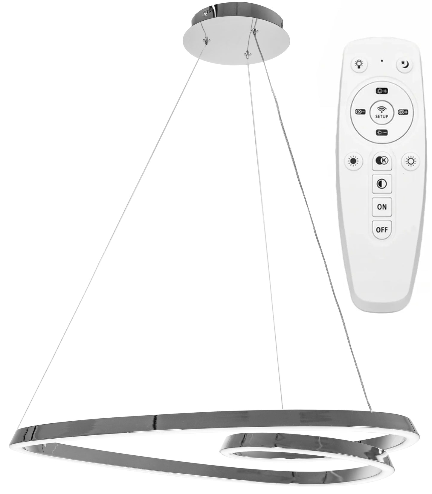 Lampă Suspendată De Tavan Led Modern + Telecomandă App7798-cp Chrome  1