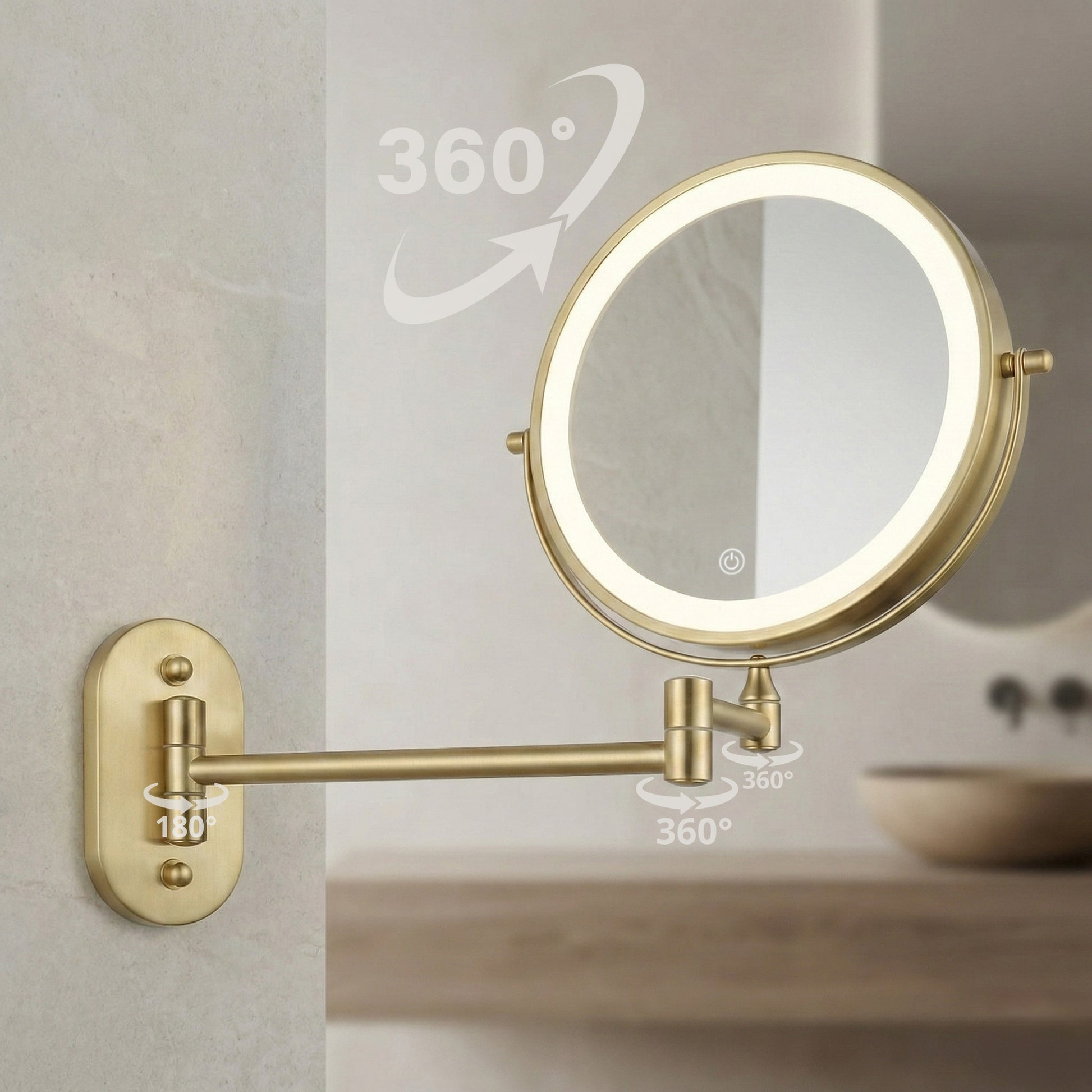 Oglindă LED Glow Brush Gold  4