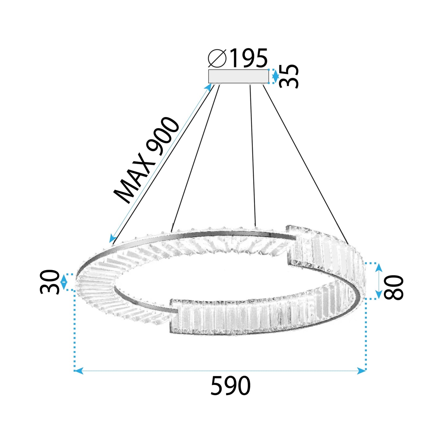Lampa Led App1529-cp60 Chrome  8