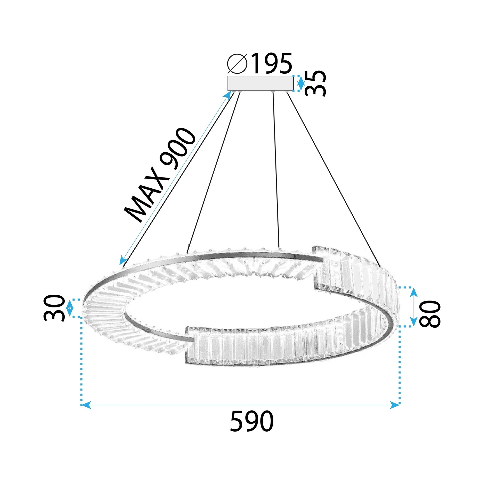 Lampa Led App1529-cp60 Chrome  8