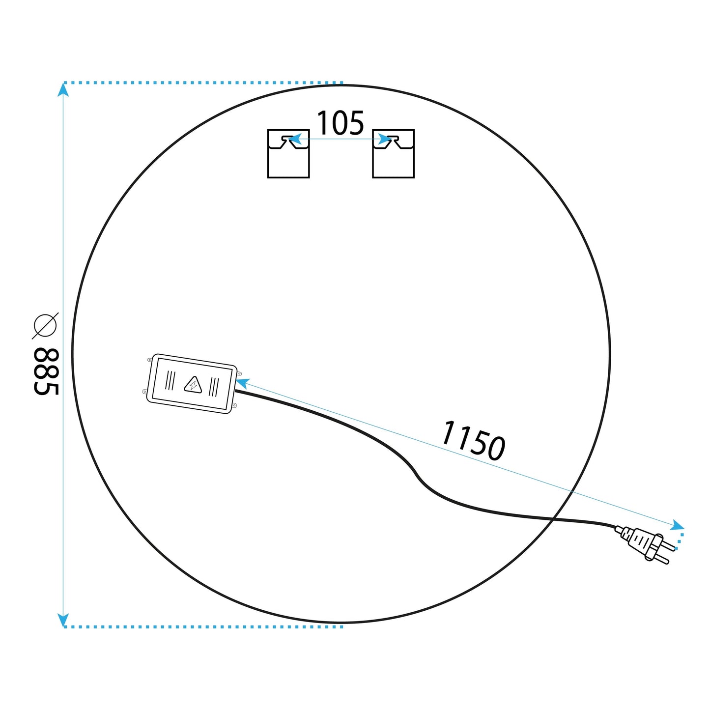 Oglindă LED 90cm HZJ090  10