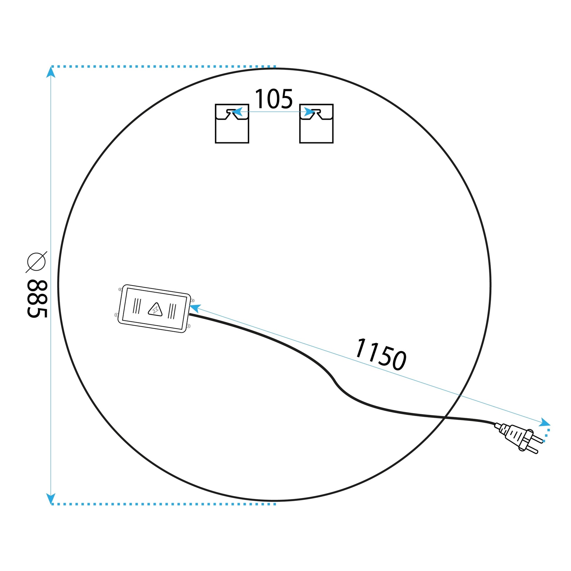 Oglindă LED 90cm HZJ090  10