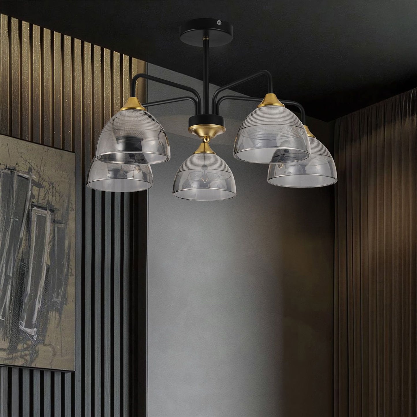 Lampă Suspendată G085-5c Black Grey  8