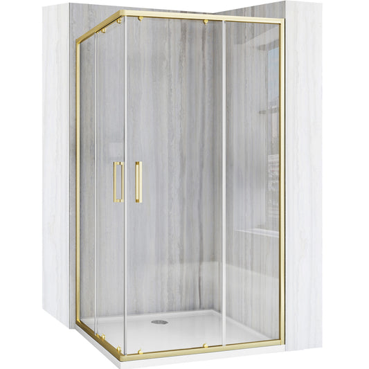 Cabină De Duș Rea City 80x100 Cm Brush Gold cu cadita Savoy 1