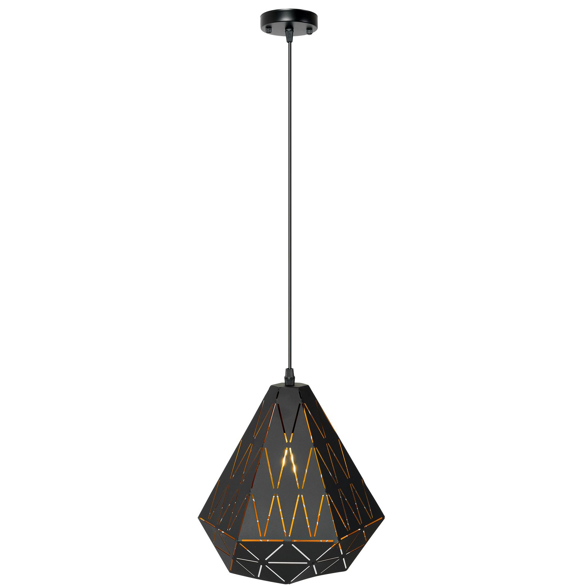 LAMPA TRIANGULARĂ GEOMETRICĂ NEAGRA APP252-1CP  2