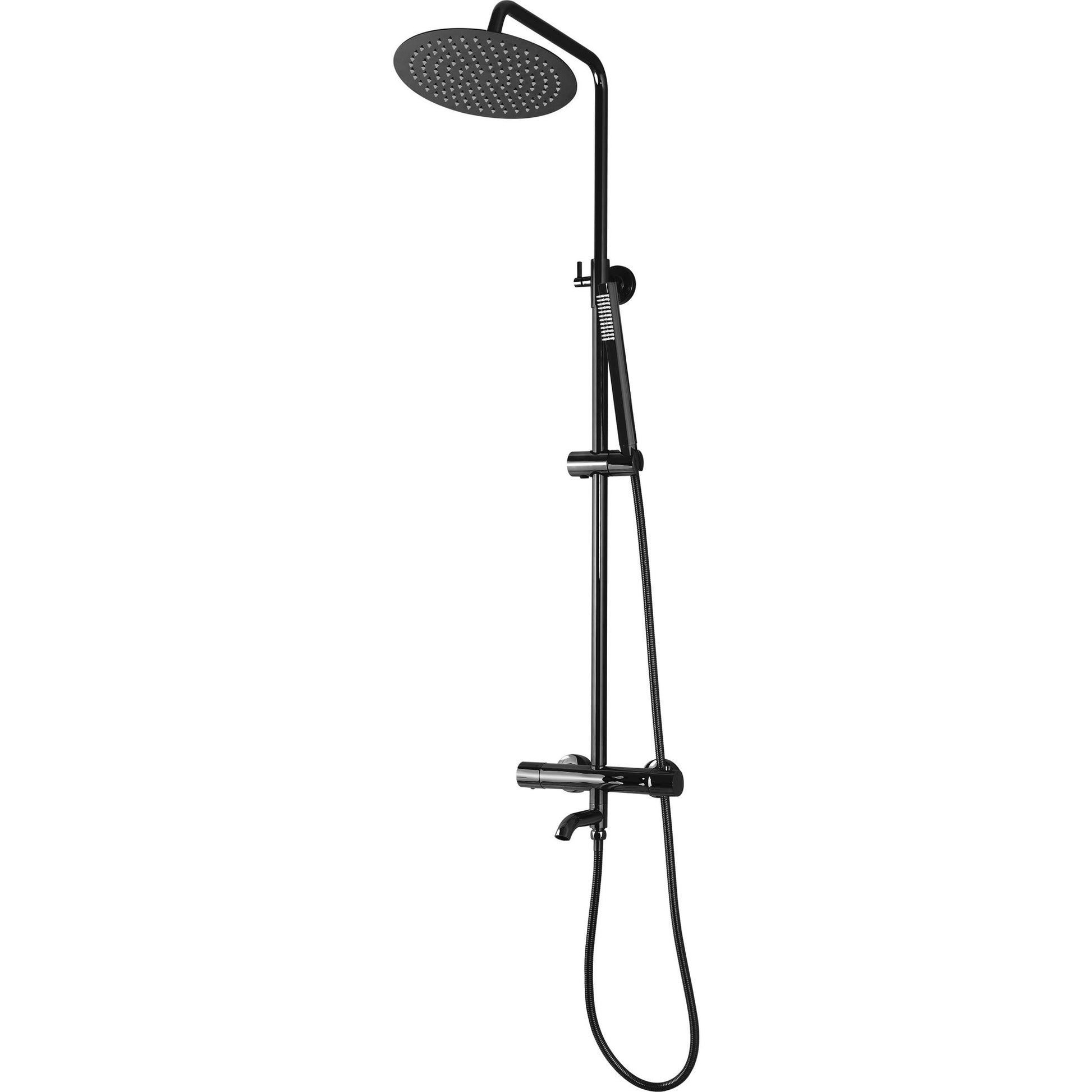 Set de dus cu termostat Lungo Black Metallic 6