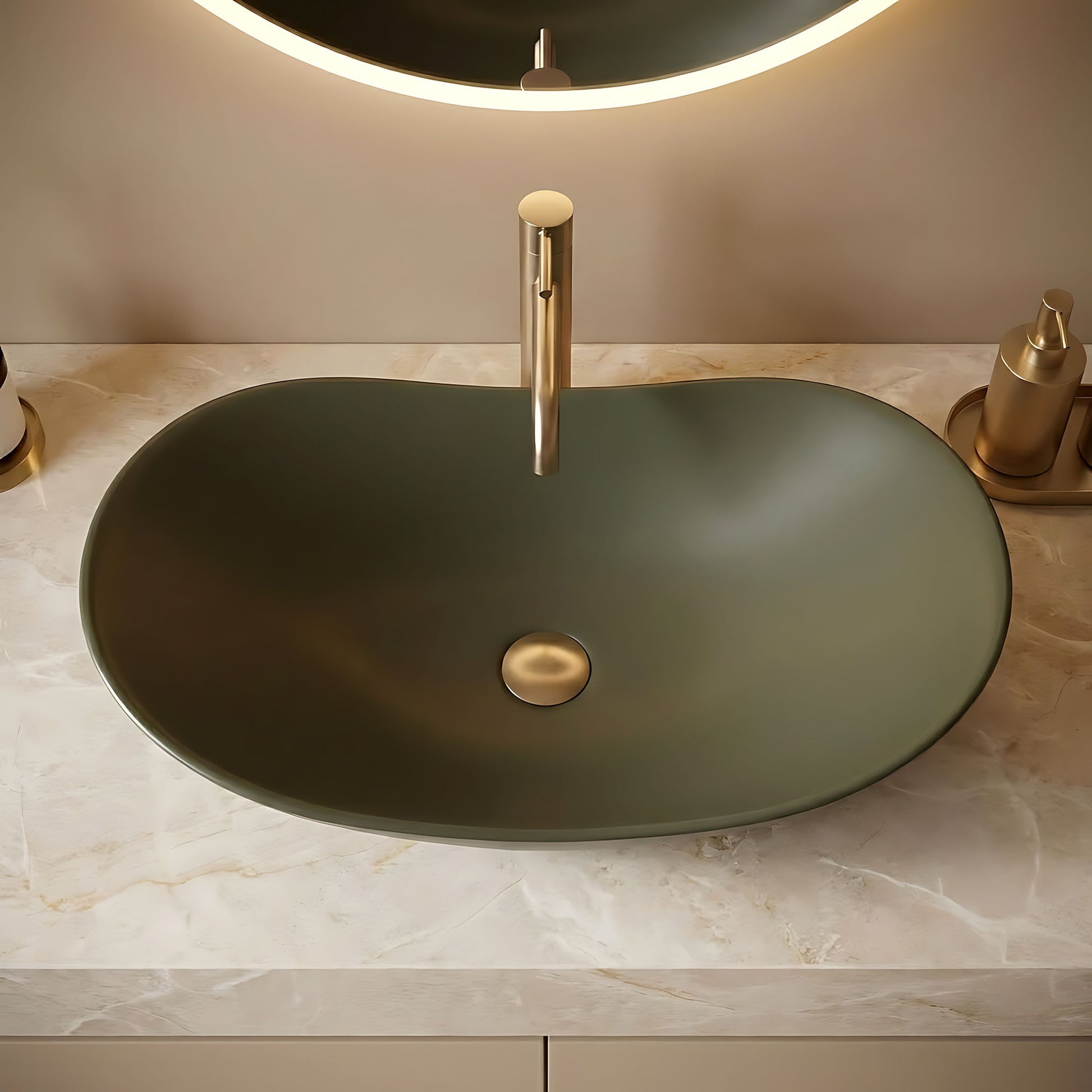 Lavoar pentru blat Rea Royal Olive Matt  8