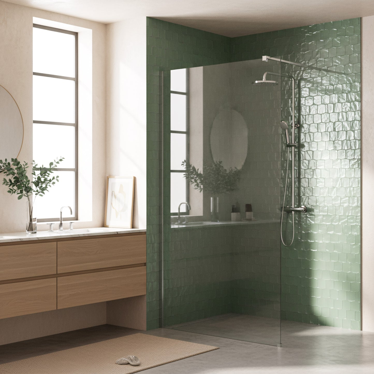 Paravan De Dus Rea Flexi Transparent / Chrome 110  2