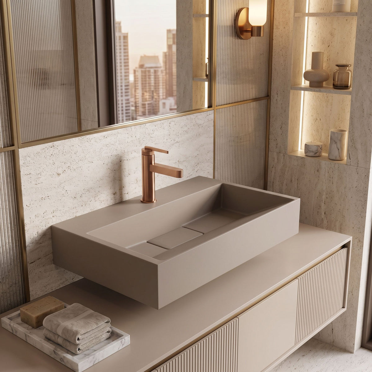 Lavoar Din Compozit Rea GOYA TAUPE 60CM 5