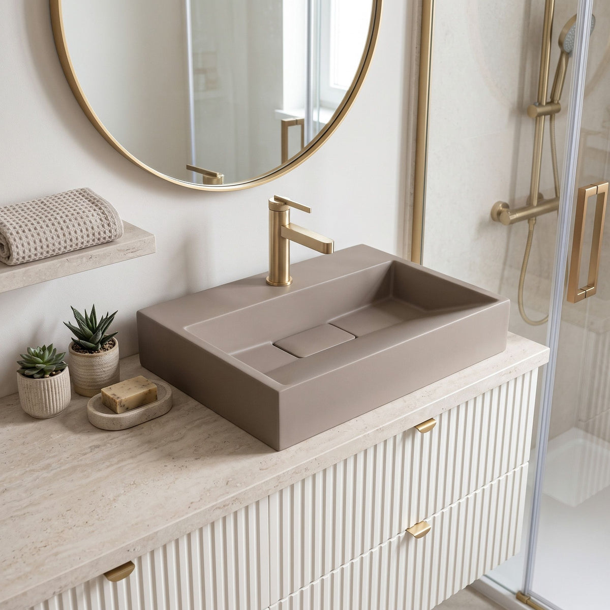 Lavoar Din Compozit Rea GOYA TAUPE 50CM 5