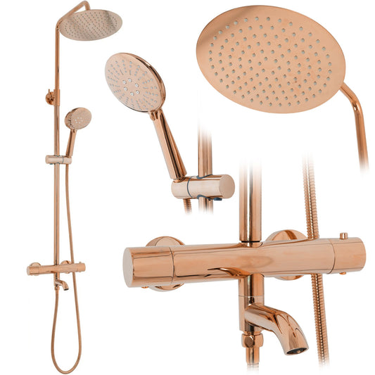 Coloana de dus cu termostat REA Lungo Rose Gold  1
