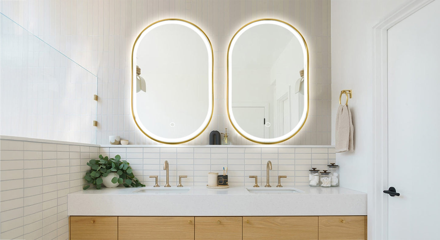 Oglindă LED OLL 60x90 cm Brush Gold  7