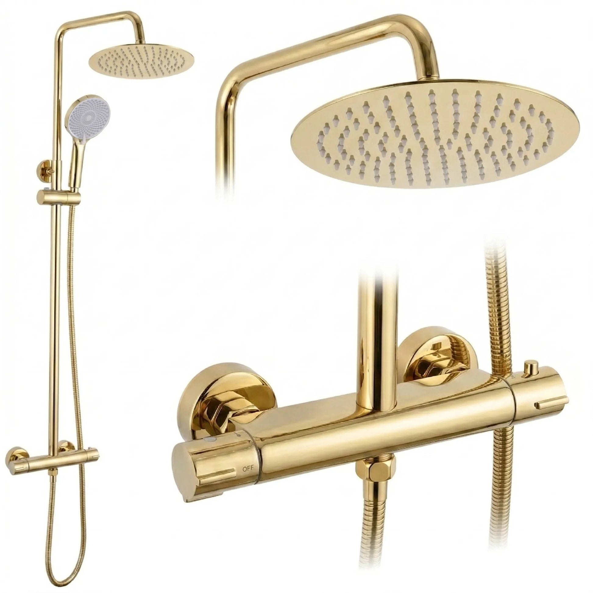 Set de duș fără pipă cu termostat Rea Lungo Gold  8