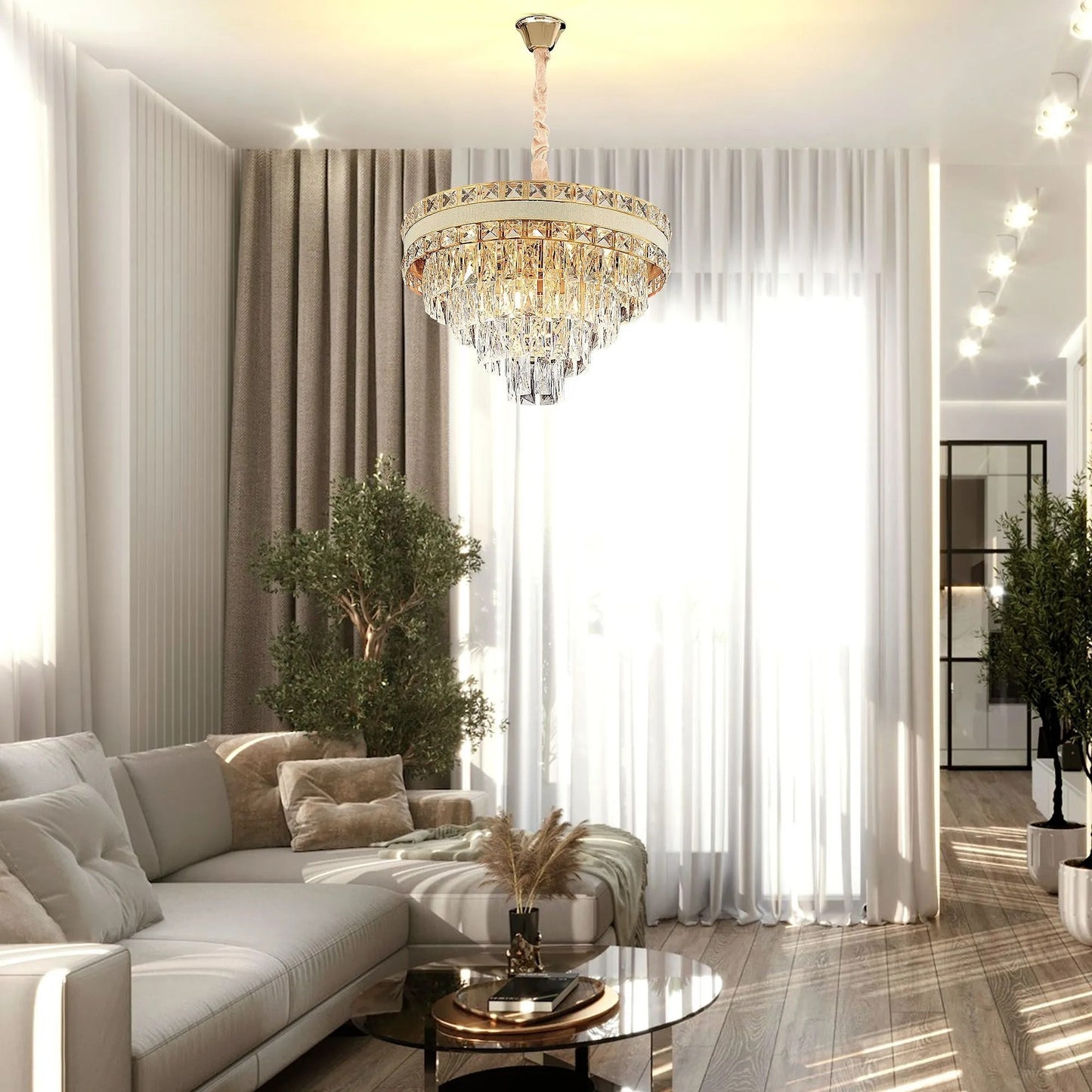 Lampă suspendată Cristal G048-CP 50CM GOLD  8