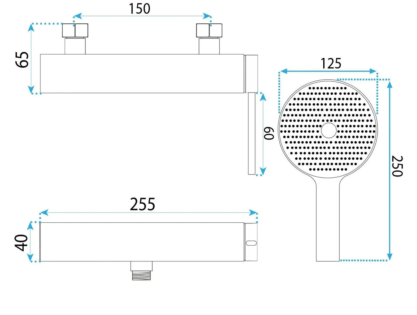 Baterie de duș REA Rivo Brush Nickel  8
