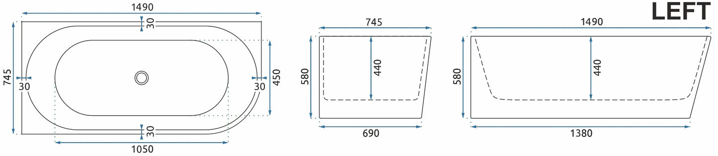 Cada SYDNEY BELLANTO LEFT 150cm Capac dop negru 8