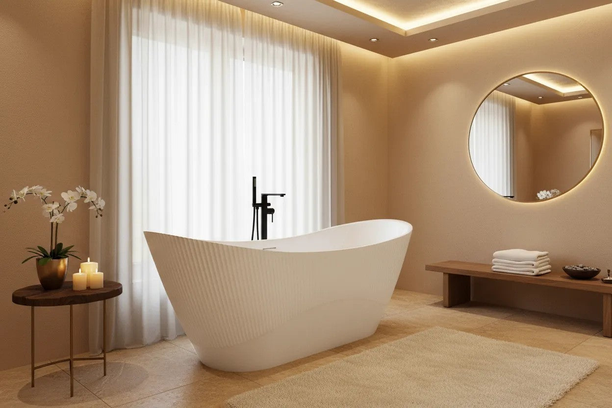 Cadă acrilică freestanding ATENA 170 Capac dop negru 8