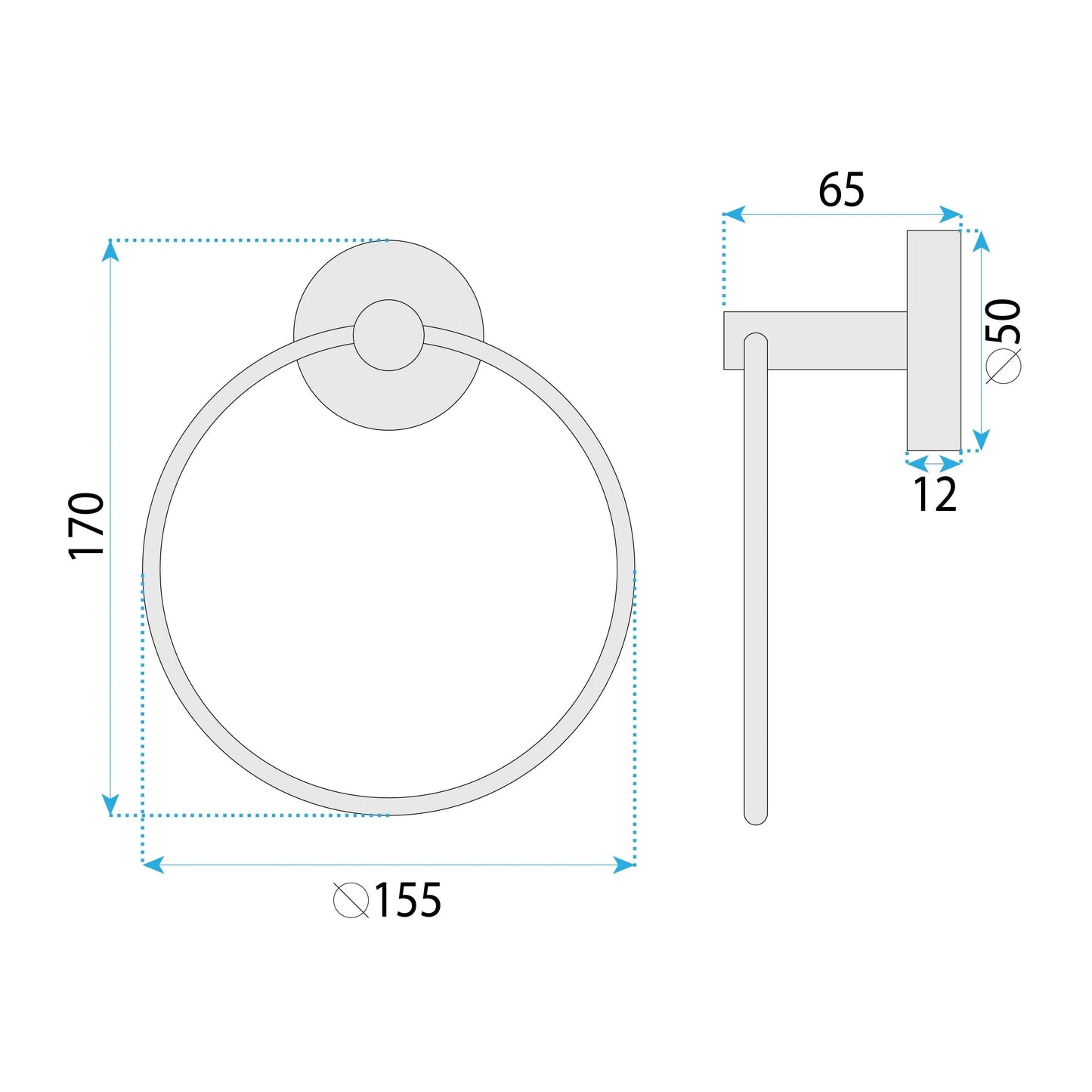 Cuier de baie Ring 6610 Modern Titan  8