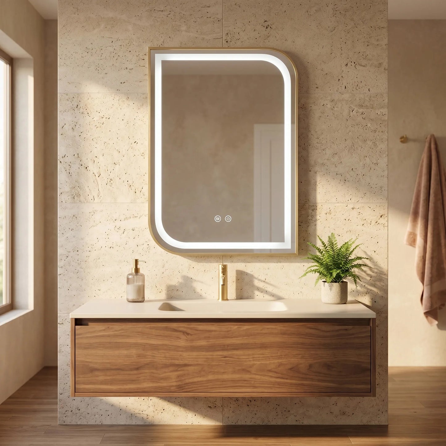 Oglindă LED ZONE 80X60 GOLD BRUSH  8