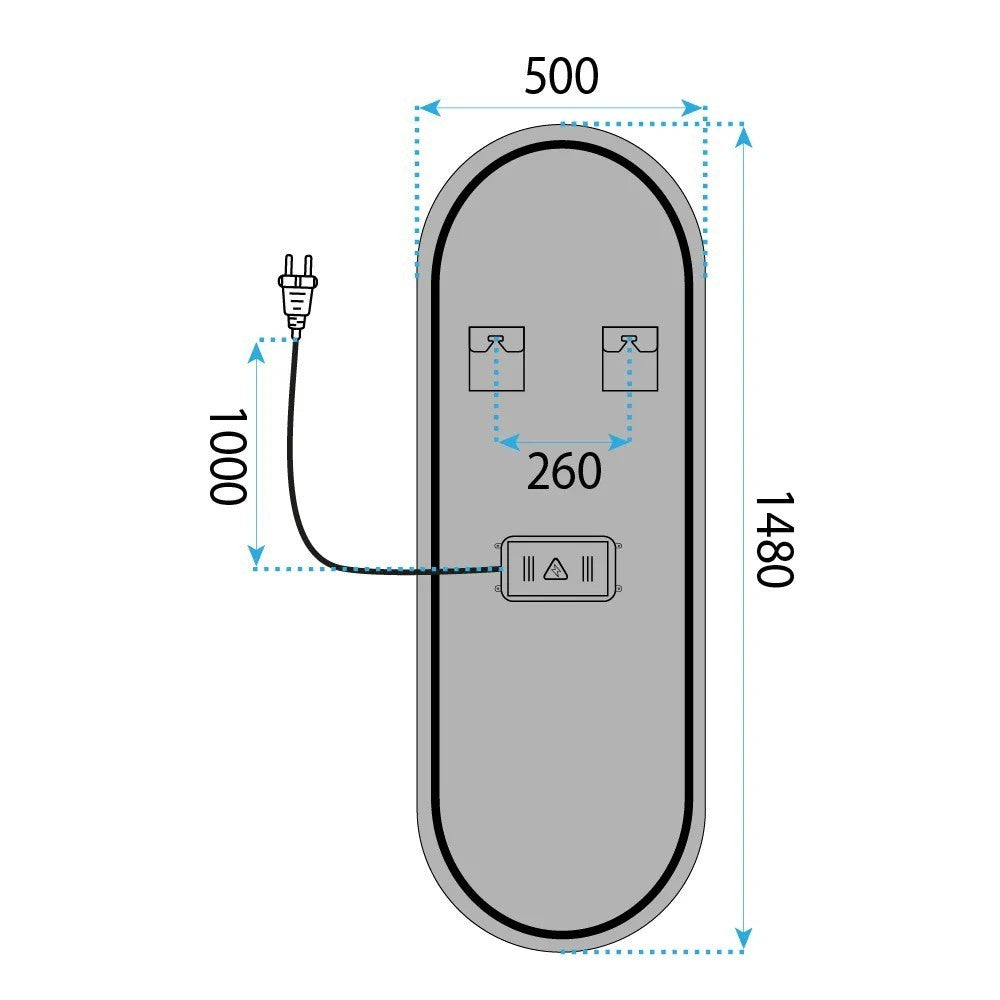 Oglindă LED 150x50cm MOL-OV  8