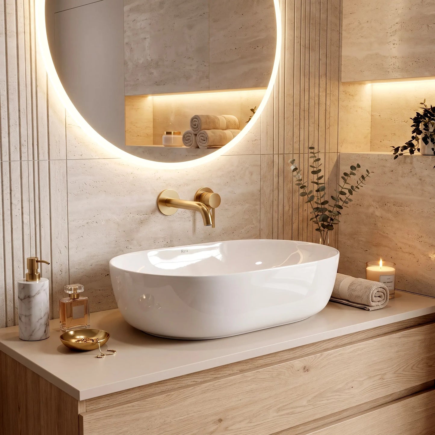 Lavoar Ceramic Pentru Blat CLEO 50 Alb - REA 8