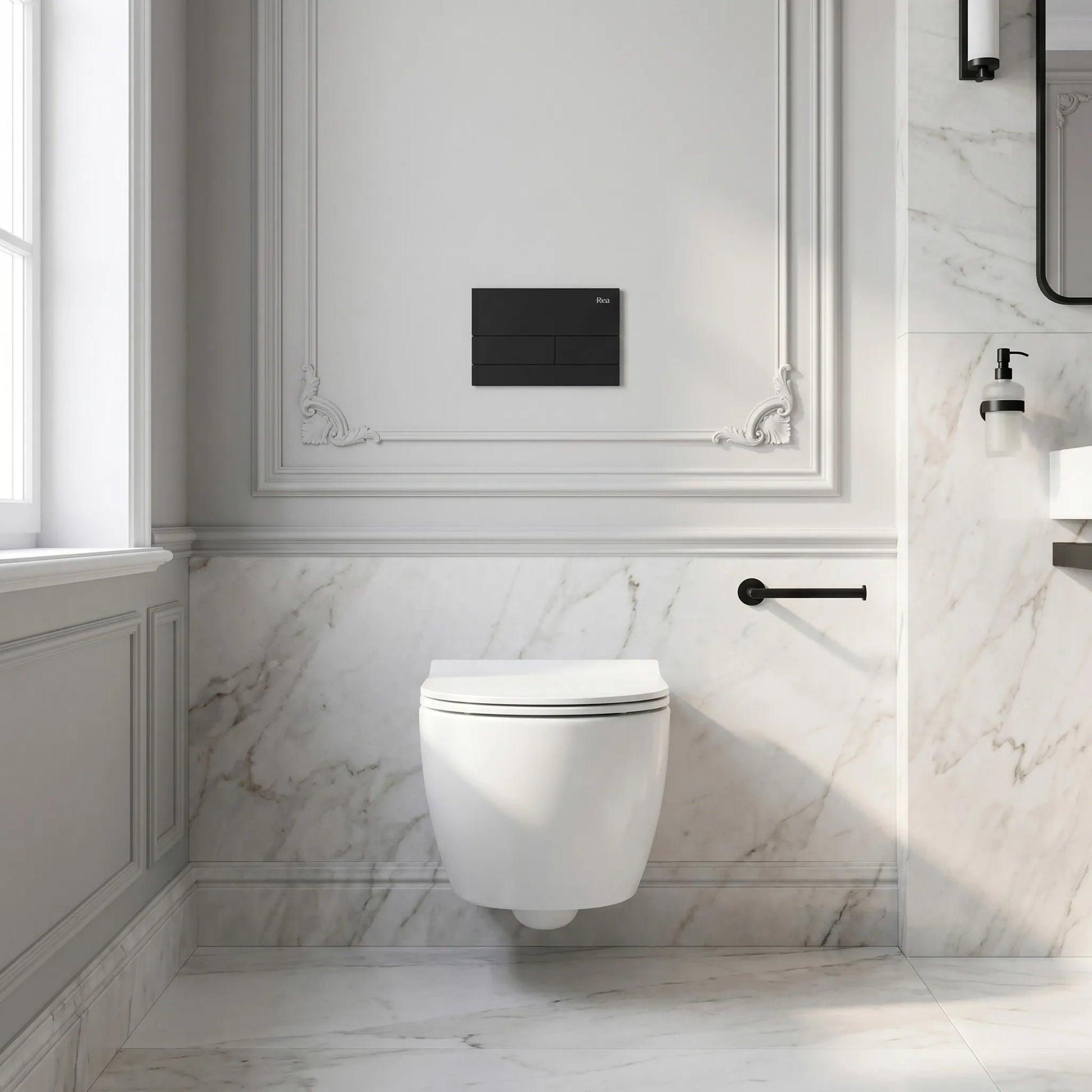 Set Cadru Îngropat Slim 024N Pentru WC Cu Buton T Black Matt 8