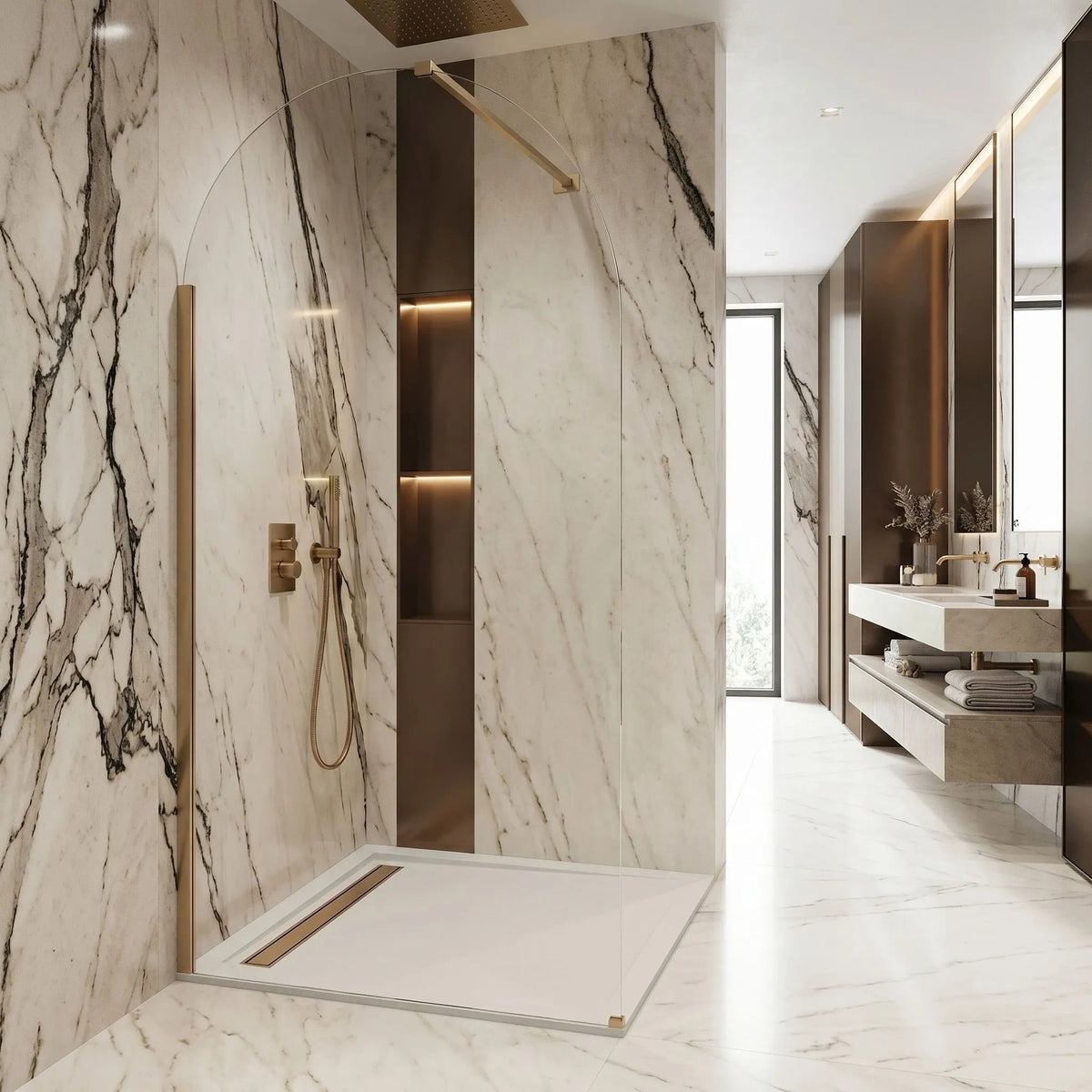 Paravan De Dus Rea Heaven Brush Gold 110 8